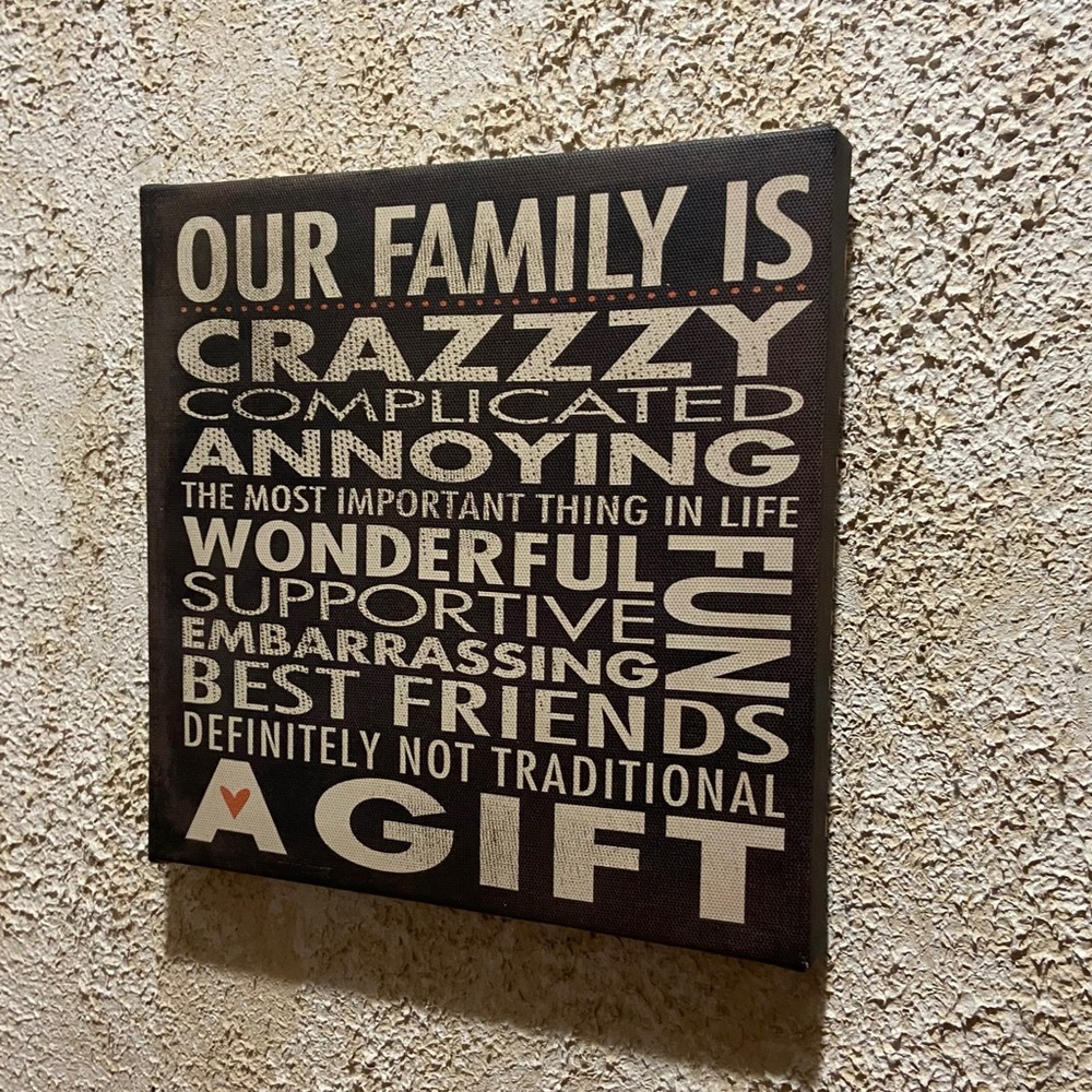 Our Family Is Crazy Canvas Wall Hanging